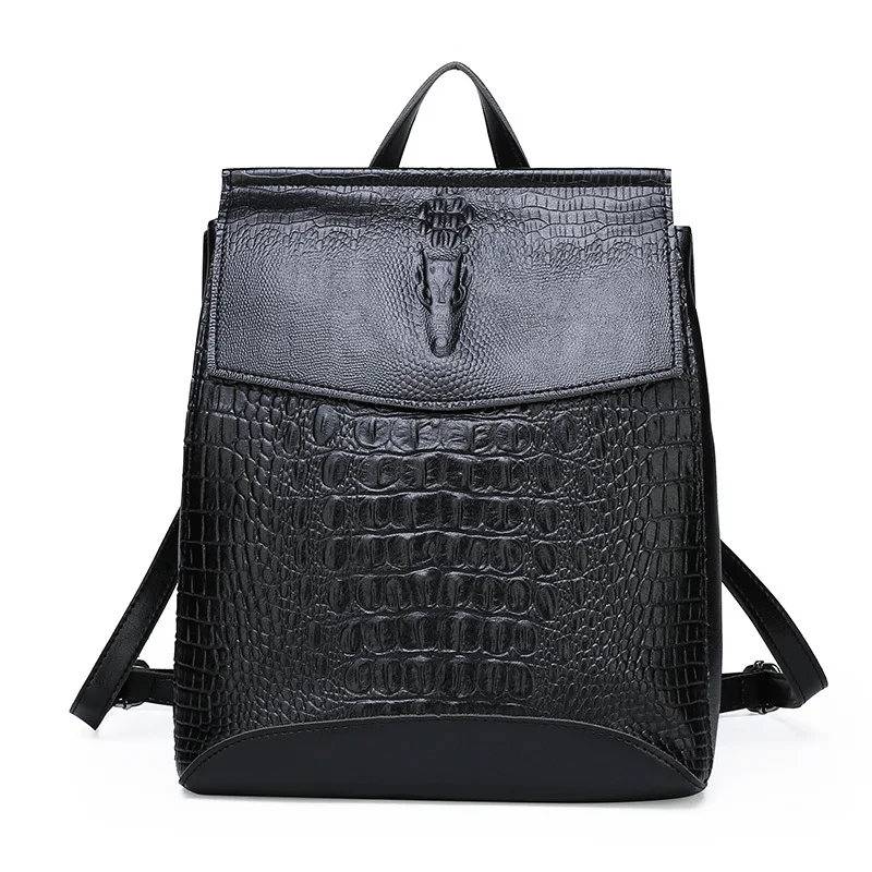 Ретро женский кожаный рюкзак повседневный черный рюкзак школьный рюкзак сумки для девочек-подростков многофункциональная сумка через плечо - Цвет: 1