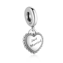 ZMZY 925 стерлингового серебра Сладкий Свадебный только что женатый Гравированный браслет с подвеской Pandora женский браслет ювелирные изделия