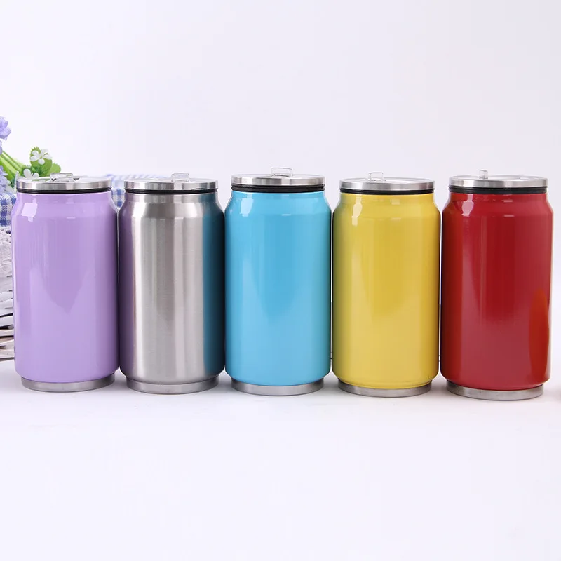 

2016 Creative stainless Steel Thermos Cup Mini Bottle Vacuum Flask Straw Coffee Thermal Thermoses Cans Cups Thermocup Mug 300ML