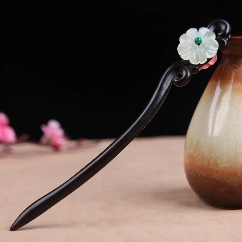 

Chinese Style High Quality Handmade Hairpin Hairwear Wedding Wood Elegant Woman Gift Hair Charm 18cm Hairpins Accessories