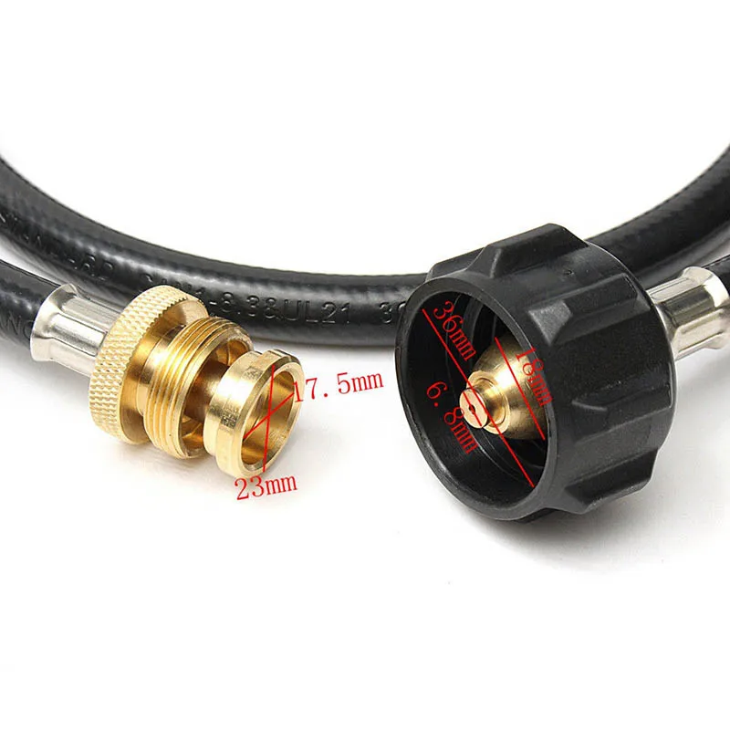

Propane Tank Adapter Hose 4-Foot Extension Connects LP Tank Gas To BBQ Grill MAL999
