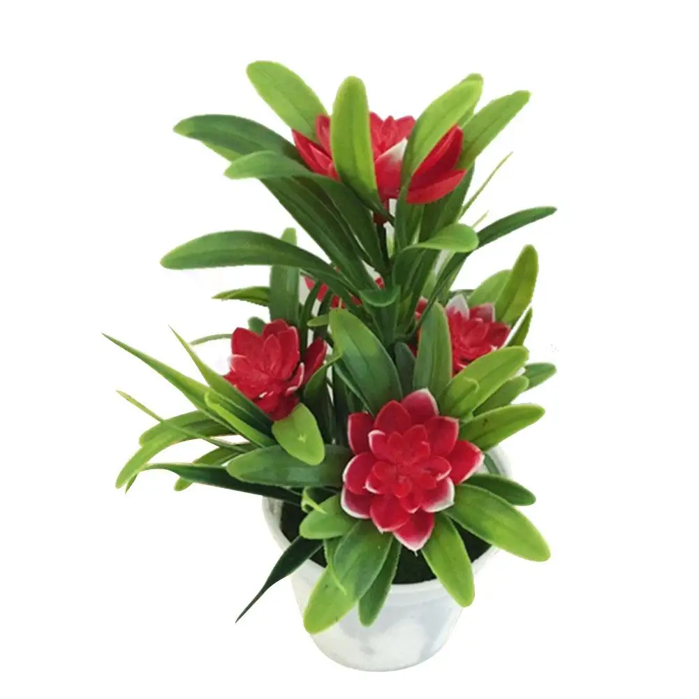AUGKUN Горшечное растение бонсай искусственный цветок с 5 маленький Лотос для сцены, сада, свадьбы, дома, вечерние реквизиты для декора, искусственные растения - Цвет: A