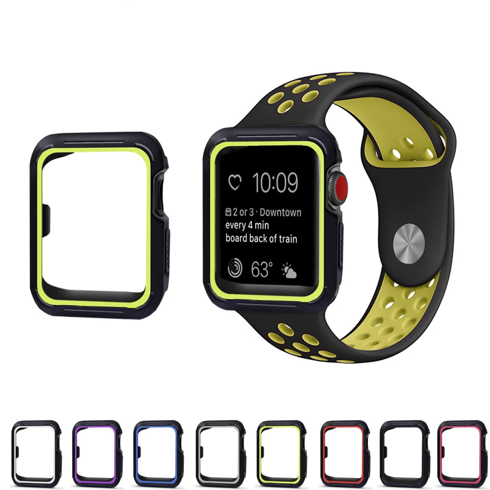

BUMVOR Sports Silicone Mickey Case Band for Apple watch 40/38MM protective Cover for iWatch shell Series 1 /2 /3 Bracelet Strap