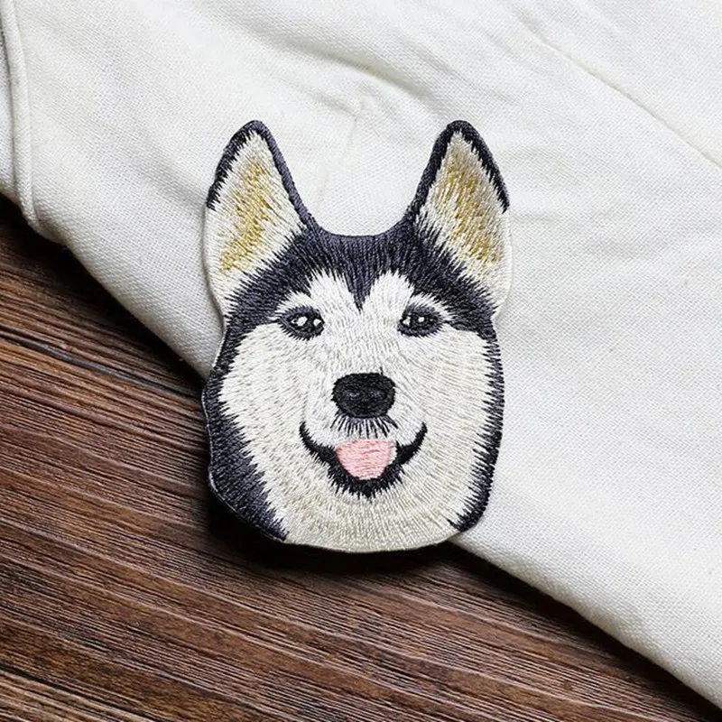 10pcs/lot Husky Patch Iron On Dog Patches For Baby Clothes Badge Patch