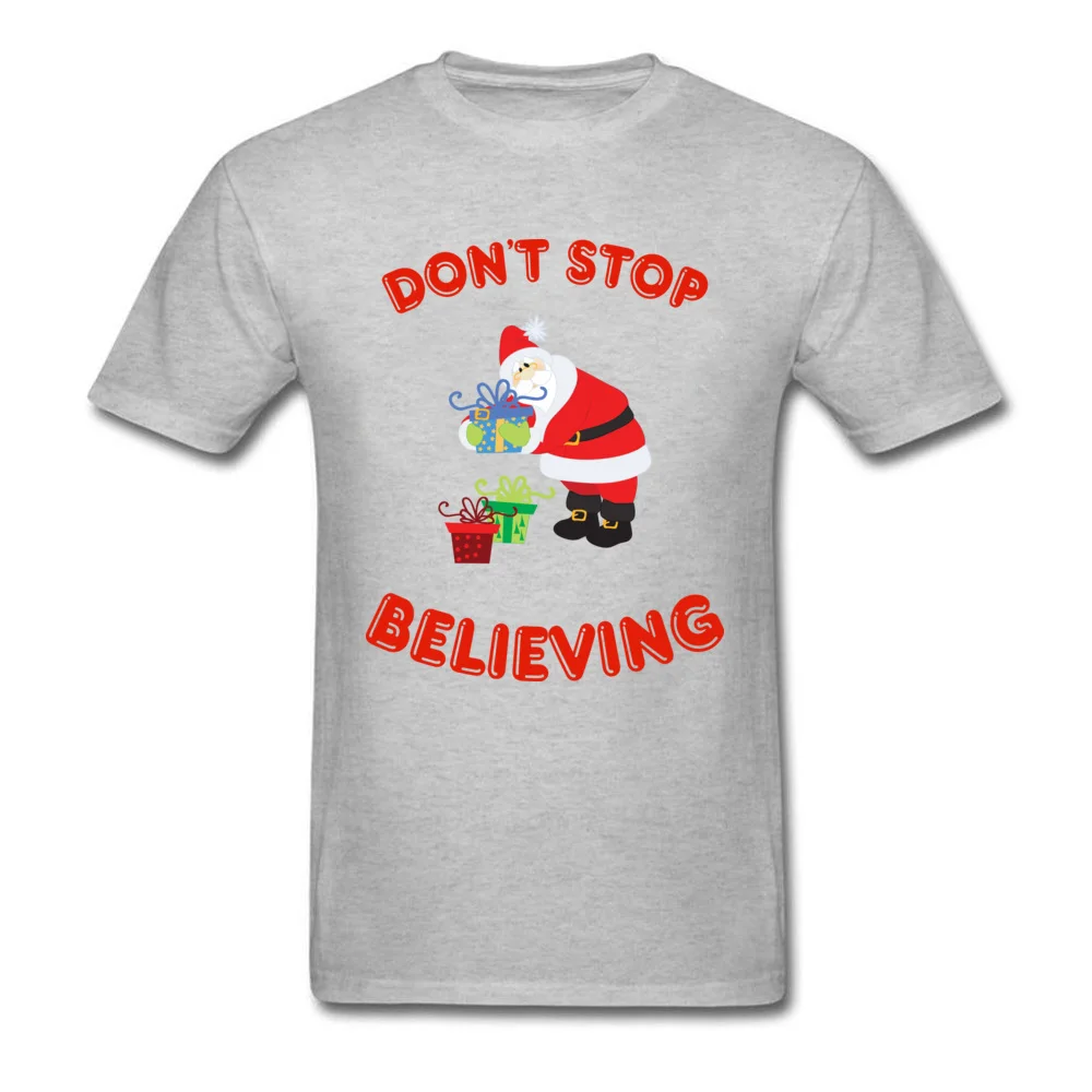 Newest Male Tshirts Dont Stop Believing Normal Tops Tees 100% Cotton Short Sleeve cosie Tee-Shirt O Neck Wholesale Dont Stop Believing grey