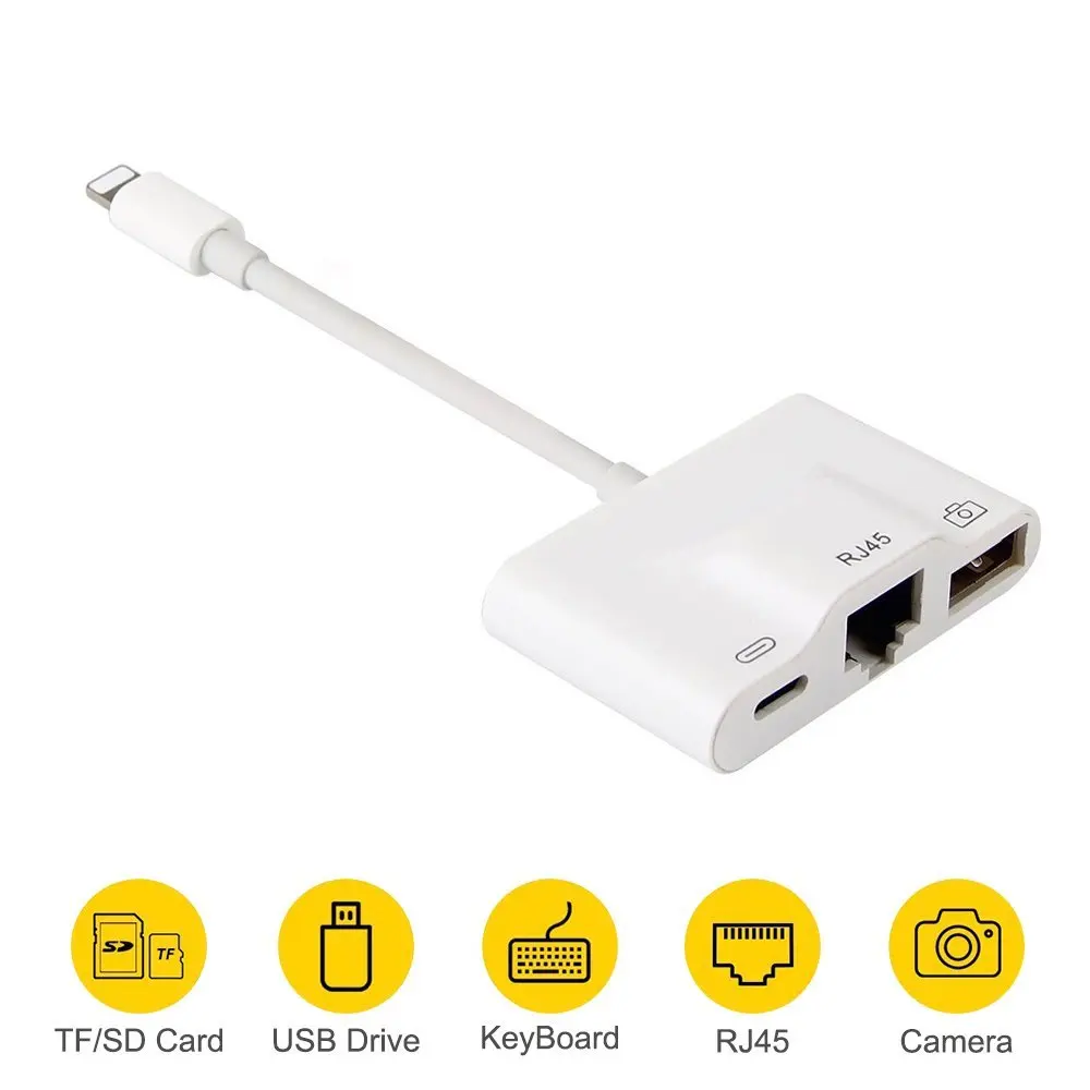 

Lightning RJ45 Ethernet LAN Wired Network Adapter Lightning to USB 3.0 Camera OTG Adapter Lightning Charging Data Cable Adapter