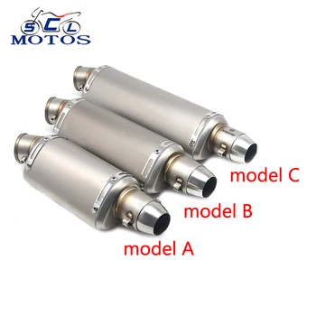 

Sclmotos -51mm Motorcycle Ak Exhaust Muffler Pipe Motorbike Exhaust Slip On for Yamaha NMAX TMAX530 MT07 MT09 YZF R6 YZF Racing