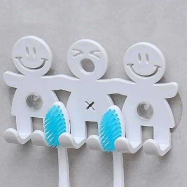 

2019 Bathroom Sets cute Cartoon Sucker Toothbrush Holder / Suction Hooks 5 Position Tooth Brush Holder new hot