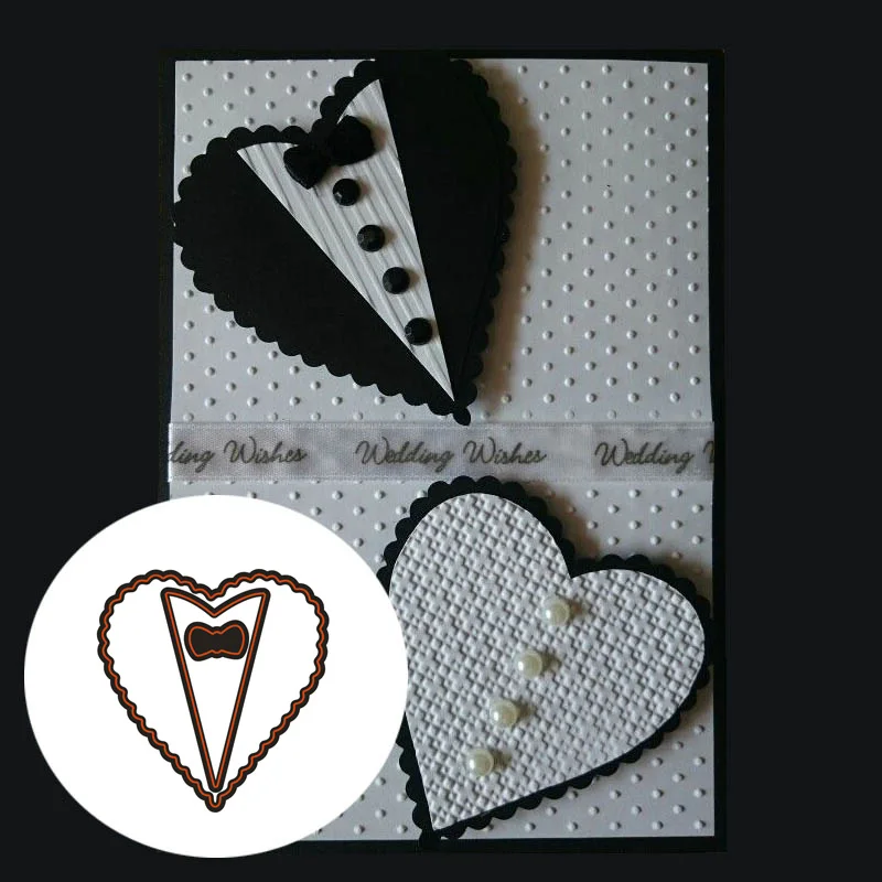Трафарет из углеродистой стали в форме сердца галстука-бабочки для рукоделия