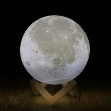 Перезаряжаемая лампа в виде Луны с 3D рисунком ночсветильник для
