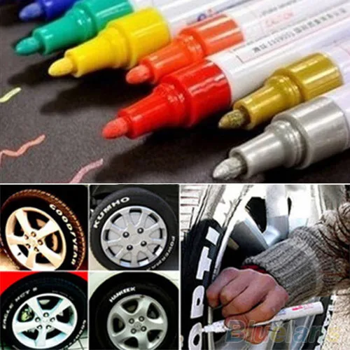 12 цветов водонепроницаемый автомобильных шин протектора резиновый металлический маркер с перманентной краской ручка 4E1Y 8CMV