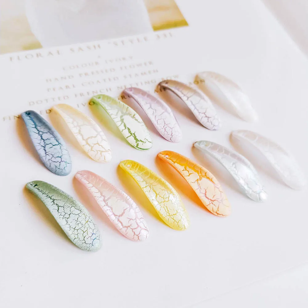 

Resin Plastic Scrub Crack Leaf Earring Components Eardrop for Women DIY Jewelry Accessories Handmade Materials 40pcs