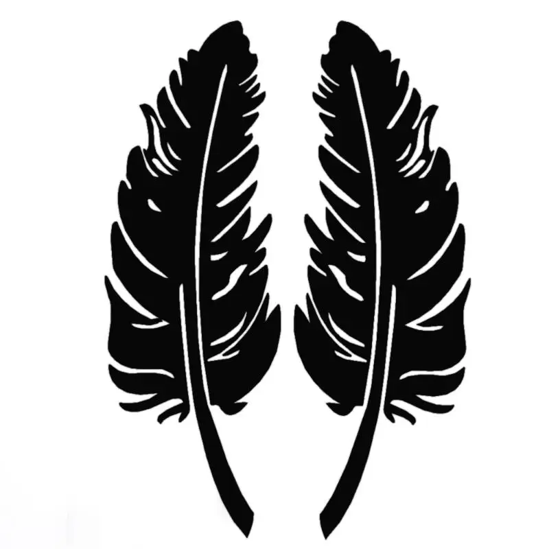 VODOOL 2pcs Feather Design Car 3D Sticker For Auto Car Side Mirror