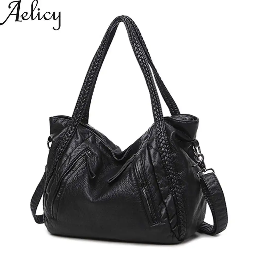Beste 2017 Fashion Aelicy Vrouwen Grote Zachte Lederen Handtassen Dames Crossbody Tassen Voor Vrouwen Vrouwelijke Schoudertas Grote Tote bolsos mujer