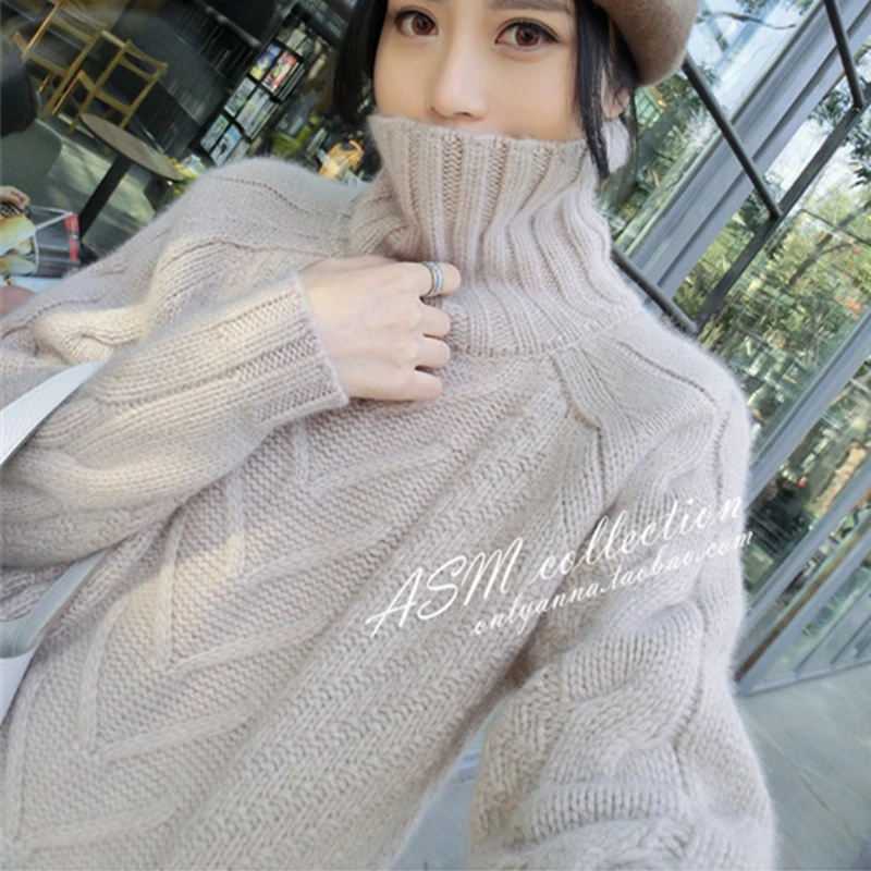 

women high collar cashmere sweater winter long sweater female thick knit sweater 2018 new twist pattern bottoming warm pullover