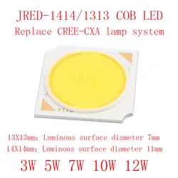5 шт. COB 1313 мм 1414 мм PCB Яркий 3 Вт 5 Вт 7 Вт 10 Вт 12 Вт Cob светодиодный чип теплый белый/белый Замена CREE-CXA лампы серии