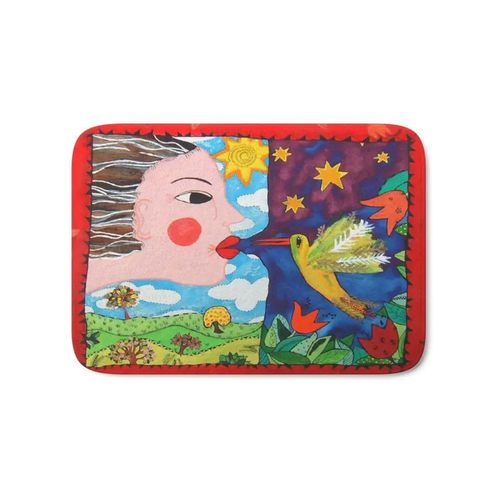THE KISS OF LIFE Bath Mat 17&quot x 24&quot Rugs Flannel Door Mats Waterproof Kitchen Bedroom Carpet | Дом и сад