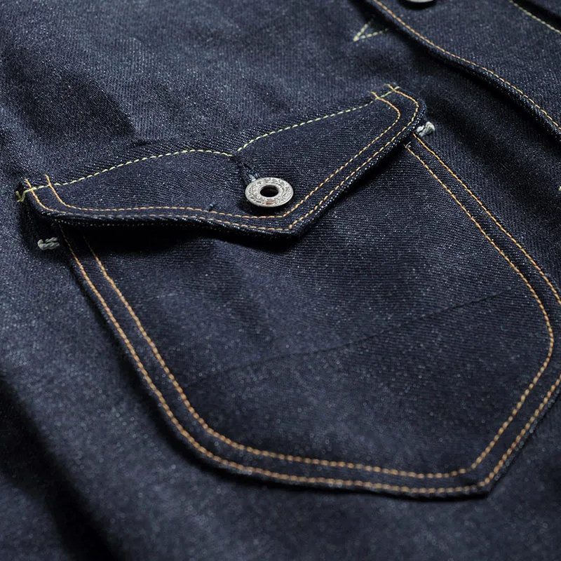 Hot Product RS-0003 Read Description! Asian size indigo selvage unwashed  vintage hand-made top quality super heavy 16oz raw denim jacket