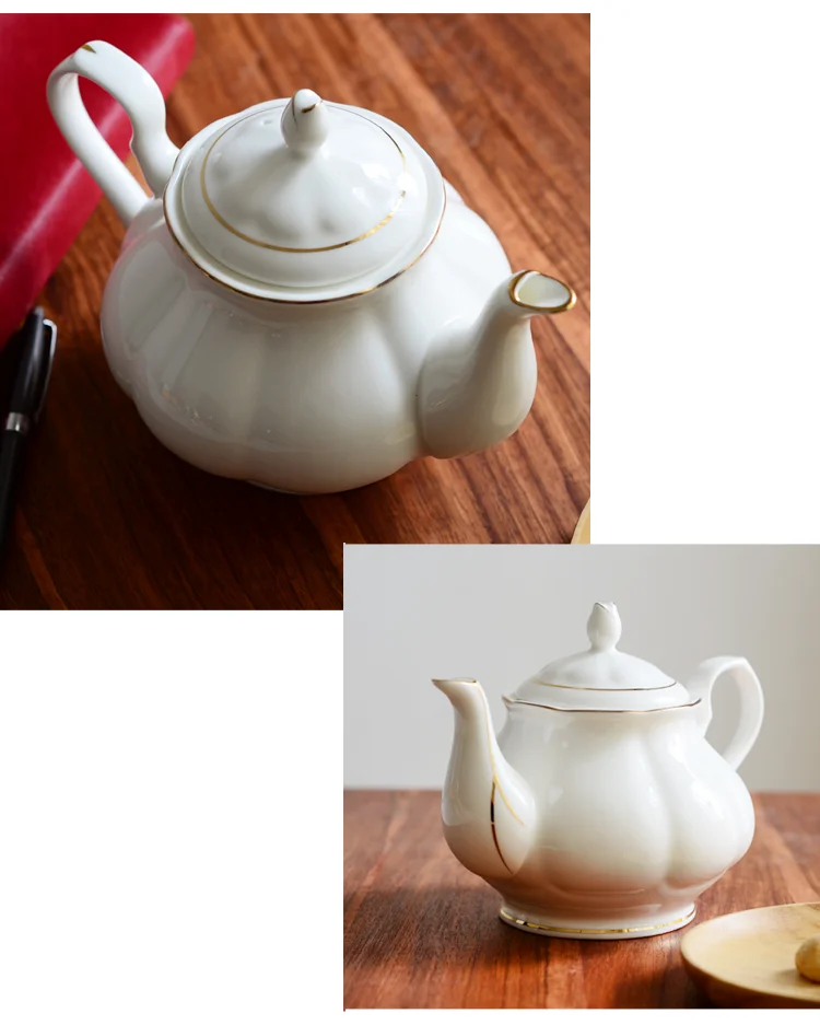 Британский костяного фарфора кофейник Европейский стиль послеобеденный чайный набор керамический заварник для чая и кофе цветочный чайник горшок фарфоровый