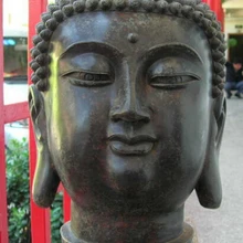 1" Тибет Буддизм храм Медь Бронза Шакьямуни татхагата голова статуи Будды