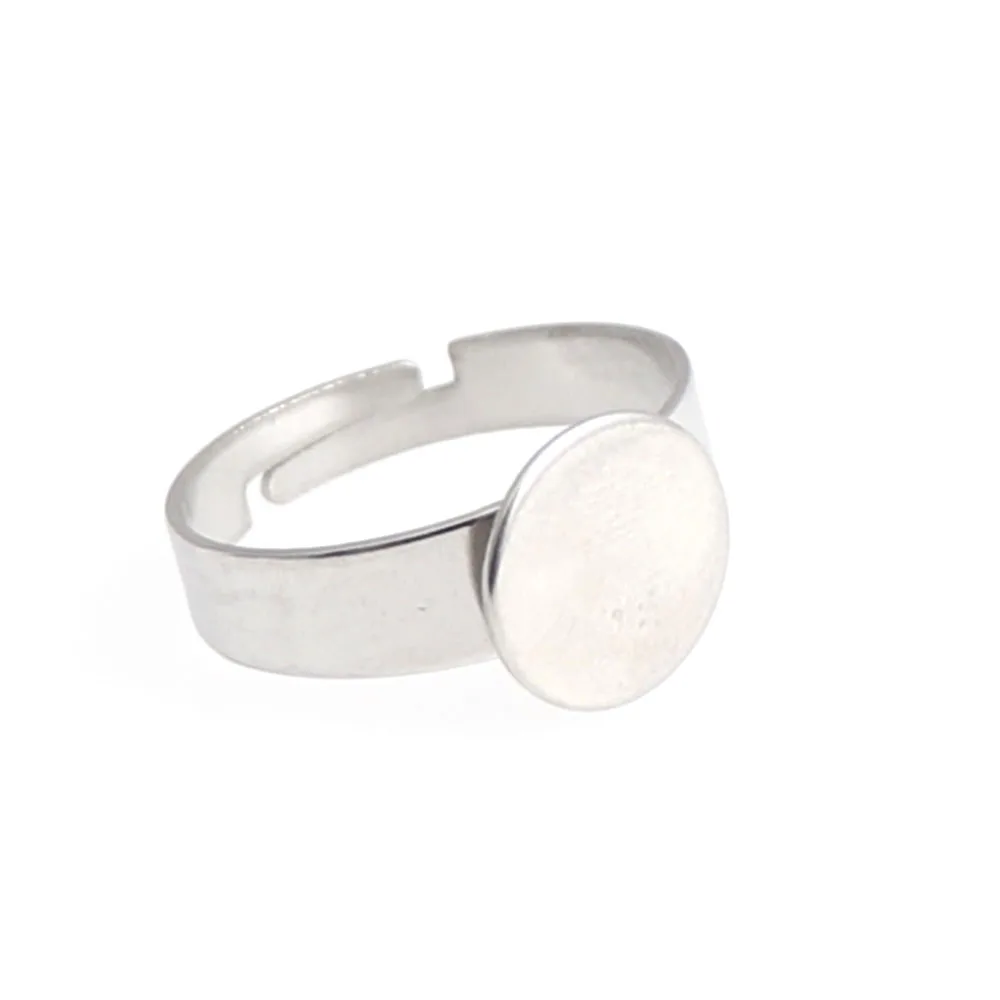 

10pcs/lot Fit8/10mm Stainless Steel Blank Adjustable Ring Base Cabochons Cameo Settings Diy Jewelry Making Ring