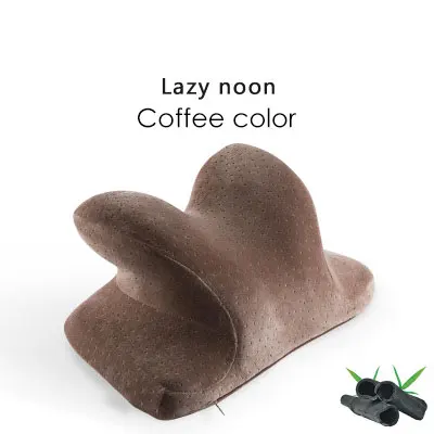 AAG Nap подушка с эффектом памяти медленная отскок Подушка для обеденного перерыва для сна на столе мягкая поясничная подушка в офисе дорожная подушка для шеи - Цвет: Bamboo-Carbon brown