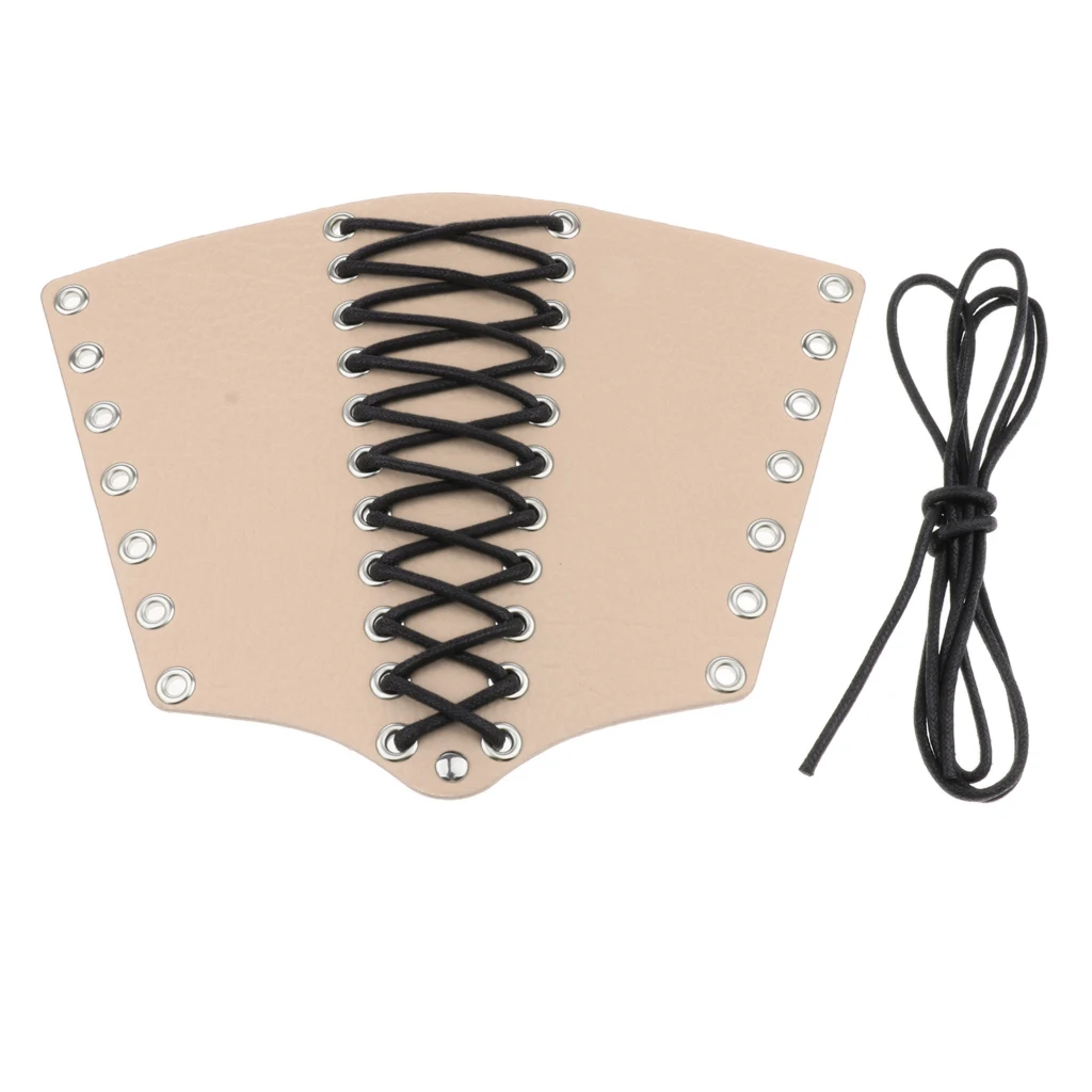 PU Leather Archery Arm Guard Bow String Lace up Wristband Forearm Protector