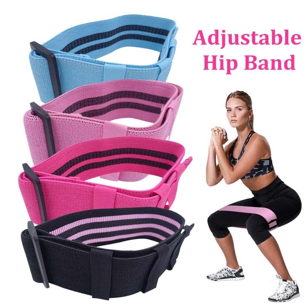 

Adjustable Hip Glute Band Fabric Thighs Leg Booty Elastic Bands Non-slip and Non-roll for Fitness Home Gym Workout Equipment