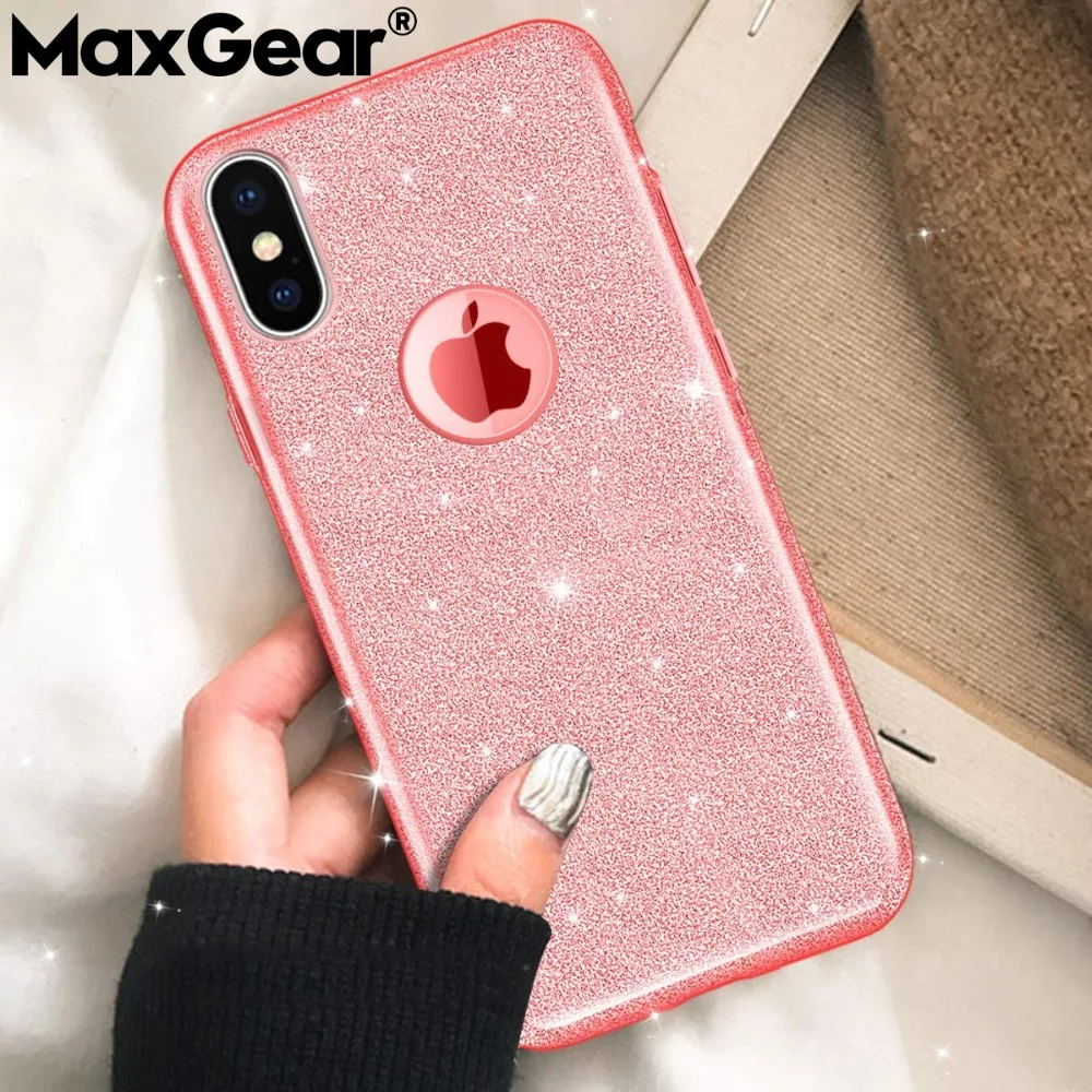 MaxGear для iPhone X XS Max XR роскошный блестящий чехол 3 в 1 7 6 6S 8 Plus 5 5S SE 11 Pro |