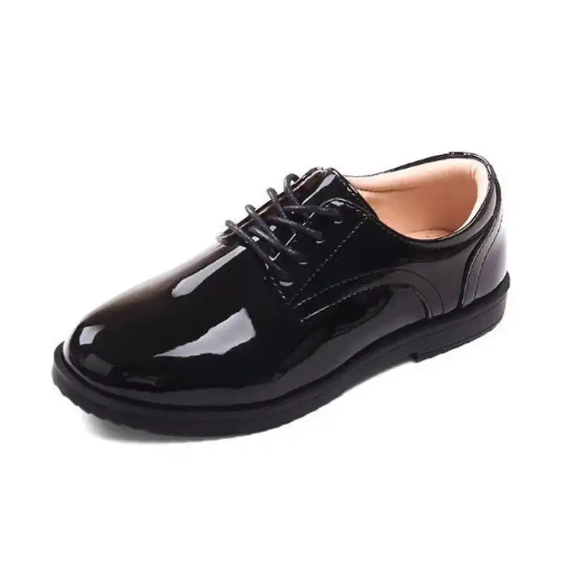 New Children Shoes Black Boys Leather 