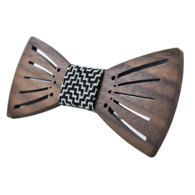 Деревянный галстук-бабочка аксессуары для галстуков для мужчин женские креативные деревянные бабочки мужские s& Женский галстук 3 стиля галстук X4 - Цвет: 2
