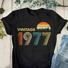 Vintage 1977 hombres camiseta algodón negro S 6Xl