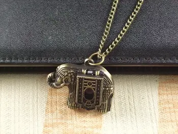 

2015 free shipping hot sale new fashion vintage for man womens 10pcs elephant quartz bronze Crystal Pocket Watch Wholesale wp176