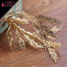 Золотой барокко Ретро свадебный головной убор блестящие элегантные винтажная Корона Свадебные аксессуары ZH027