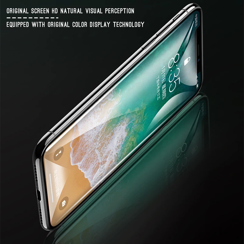 6D полное покрытие из закаленного стекла для iPhone XS Max XR Защитная пленка для экрана для iPhone X 7 6 6S 8 Plus Защита задней панели