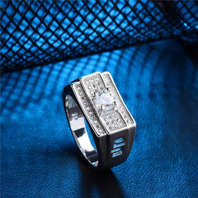 H:HYDE 16 Style Silver Jewelry Rings Men For Party Jewelry Cubic Zirconia man Rings anel masculino