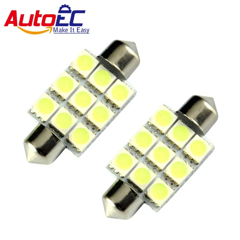 

AutoEC 500x Festoon 9 led 9smd 5050 car LED interior Dome light bulbs roof car reading light dome light #LK115