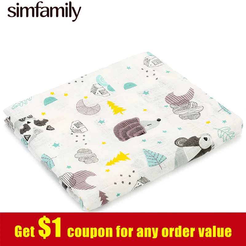 

[simfamily] 1pc Newborn Muslin bebek battaniye Swaddle Baby Deken Cotton Blanket Infant Baby kocyk dla dziecka fotograf cobertor