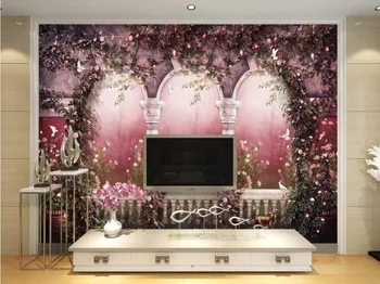 

Custom papel de parede European style Arched idyllic Roman column wallpapers for living room bedroom home decor wallpaper roll