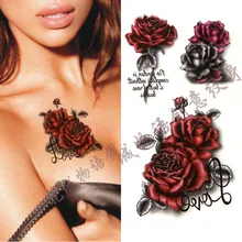 COLORFUL ดอกไม้ Peony Body Art กันน้ำปลอมสักสำหรับผู้หญิงแฟลช TemporaryTattoo สติกเกอร์ 10*20 ซม.KD742(China)