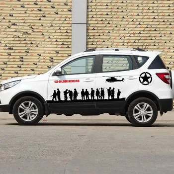 

Arrive 8PCS/ SET 150cm Big Size Car Wheel Body Decor Sticker Car Styling US Army Soldier Band of Brothers Car Stickers