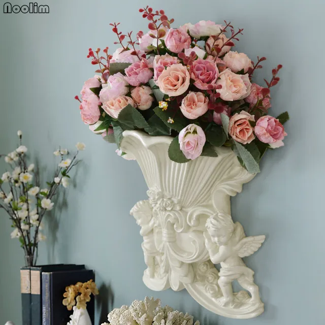 NOOLIM Creative European Style Retro Resin Vase Home Furnishing Decoration Living Room Dining Table Vases Flower NOOLIM Creative European Style Retro Resin Vase Home Furnishing Decoration Living Room Dining Table Vases Flower
