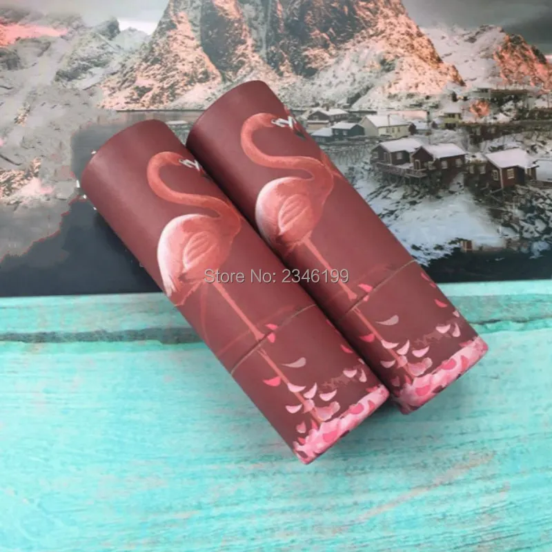 Papery Lip Balm Tube Empty Papery Lipstick Tube 12.1mm Empty Red Flamingo Lip Balm Tube With Box Empty Lipstick Packaging (5)