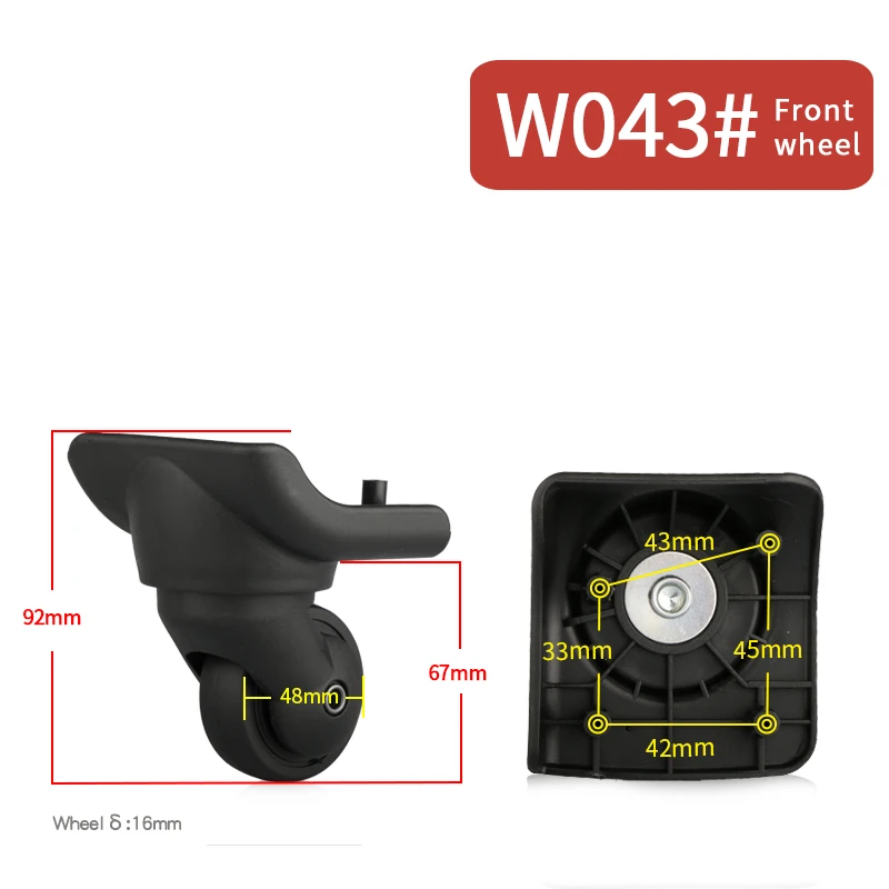 Багажная сумка на колесиках колеса Ремонт Универсальный Дорожный чемодан Запчасти Аксессуары ssuitcase карты прокатки запасные колеса для чемодана - Цвет: W043(2 Wheels)Front