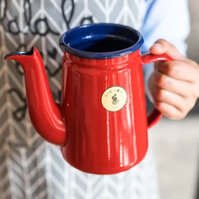

1100ML Japanese Style Enamel Coffee Pot Heatable Water Kettle Tea Pitcher Jug For Open Flame Induction Cooker Kitchen Cold Pot