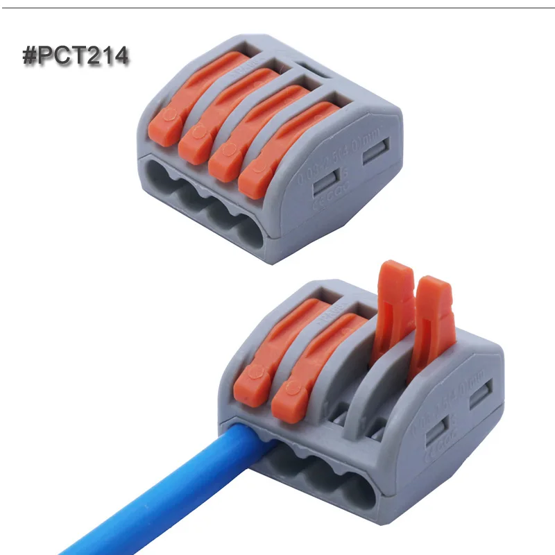 Mini Fast Wire Connectors Universal Compact Wiring Connector Push-in Terminal Block Splice Terminal Cable Splitter 3