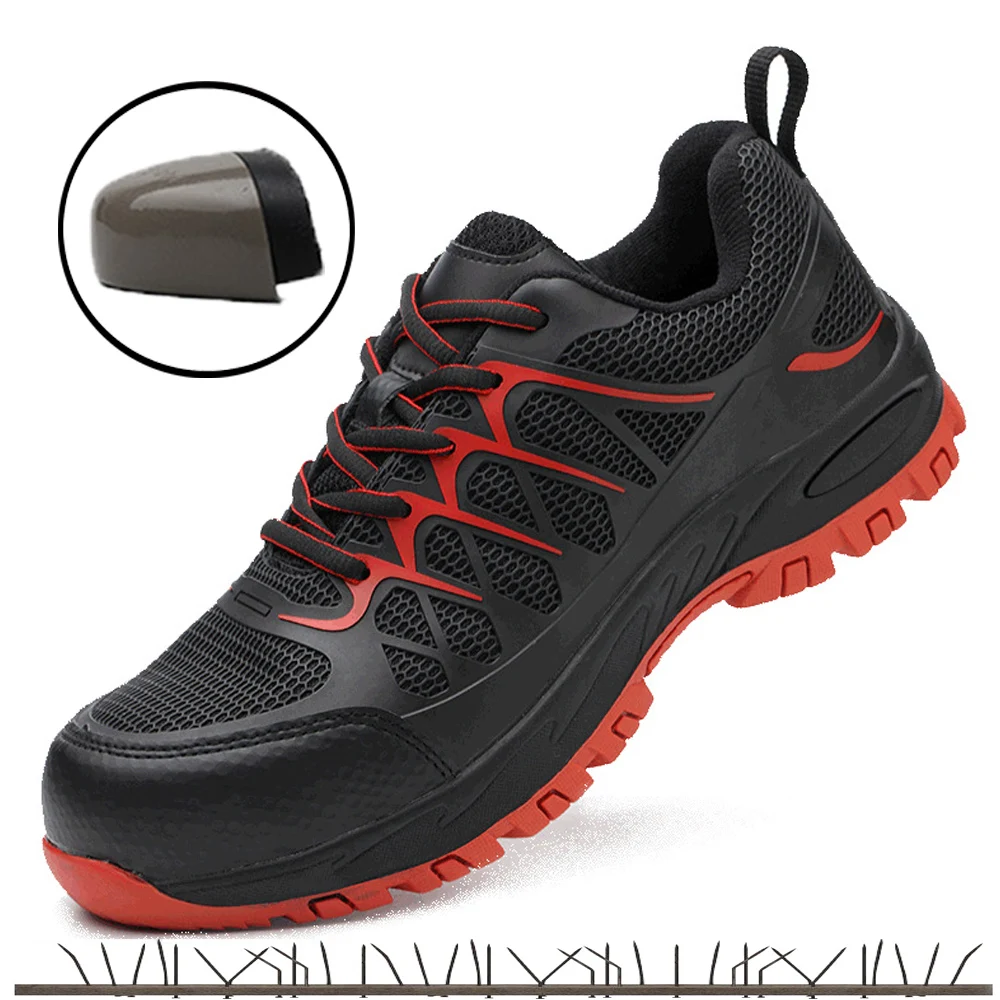 

Summer 2019 Men's Work Safety Shoes steel toe Footwear Rubber Lightweight Ankle Boots Indestructible Shoes Woman Sneakers man
