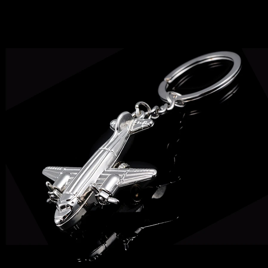 Alloy 3D Wings Pulley Aircraft Key Chain Ring Holder Car Keyring