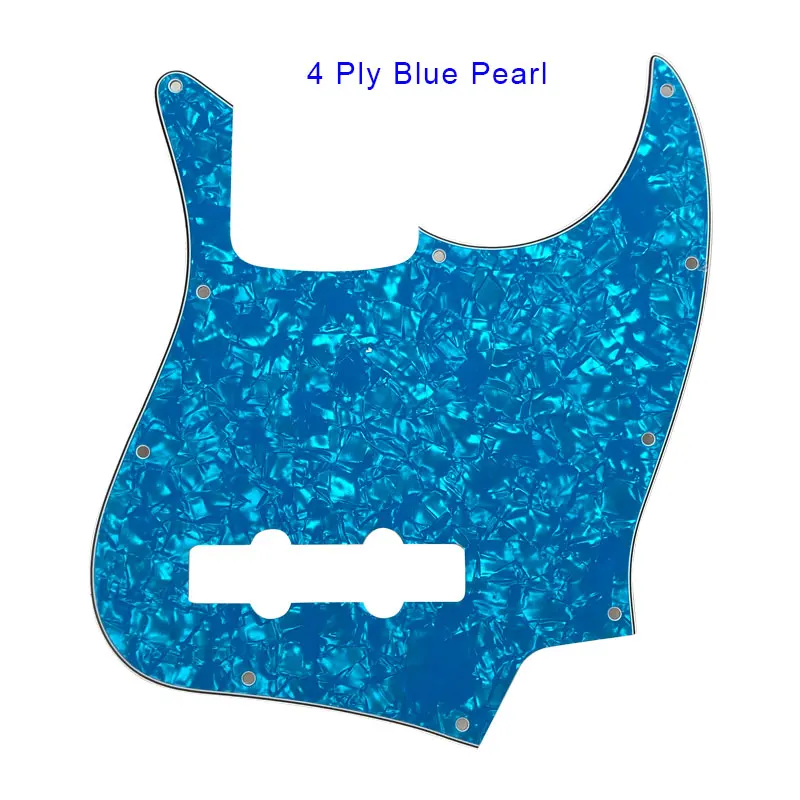 Pleroo гитара деталей pickguards Стандартный 10 отверстий 4 строки костюм для fender Jazz Bass Стиль JB накладку к царапинам плиты - Цвет: 4 ply blue pearl