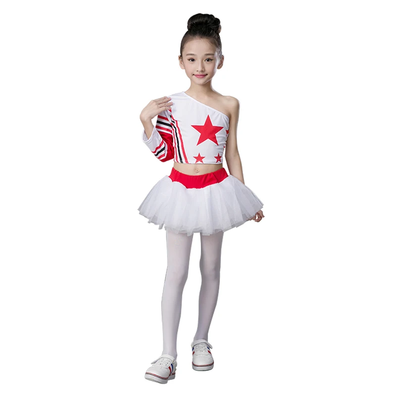 

2019 summer girls fashional cheerleader outfit clothes set kids performance costumes suits cheerleading uniforms